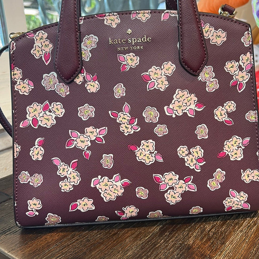 Kate Spade Tinsel Frosted Floral Satchel Crossbody Bag/ Wallet option NWT
